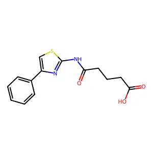 5-Oxo-5-[(4-phenyl-1,3-thiazol-2-yl)amino]pentanoic acid structure