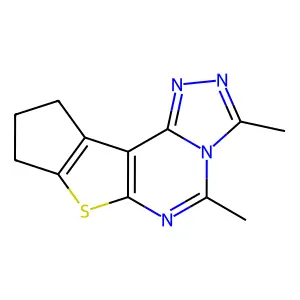 3,5-dimethyl-9,10-dihydro-8H-cyclopenta[4,5]thieno[3,2-e][1,2,4]triazolo[4,3-c]pyrimidine structure