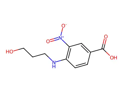 4-[(3-Hydroxypropyl)amino]-3-nitrobenzoic acid structure