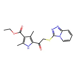 ethyl 2,4-dimethyl-5-[([1,2,4]triazolo[4,3-a]pyridin-3-ylsulfanyl)acetyl]-1H-pyrrole-3-carboxylate structure