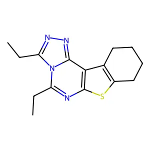 5,7-diethyl-10-thia-3,4,6,8-tetraazatetracyclo[7.7.0.0^{2,6}.0^{11,16}]hexadeca-1(9),2,4,7,11(16)-pentaene structure