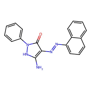 (Z)-3-amino-4-(2-(naphthalen-1-yl)hydrazono)-1-phenyl-1H-pyrazol-5(4H)-one structure