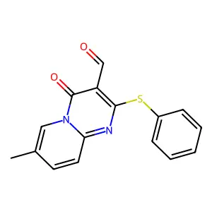 7-methyl-4-oxo-2-(phenylsulfanyl)-4H-pyrido[1,2-a]pyrimidine-3-carbaldehyde structure