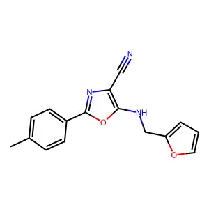 5-[(Furan-2-ylmethyl)-amino]-2-p-tolyl-oxazole-4-carbonitrile structure