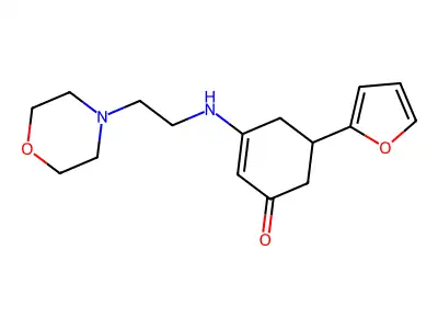 5-(Furan-2-yl)-3-(2-morpholin-4-ylethylamino)cyclohex-2-en-1-one structure