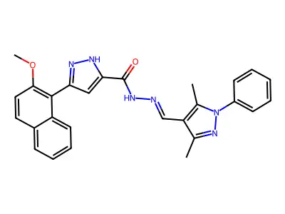 5-(2-Methoxy-1-naphthalenyl)-1H-pyrazole-3-carboxylic acid 2-[(3,5-dimethyl-1-phenyl-1H-pyrazol-4-yl)methylene]hydrazide structure