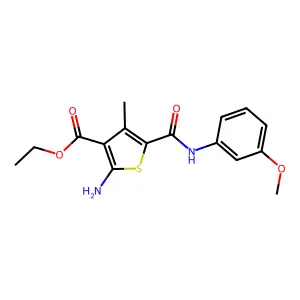 Ethyl 2-amino-5-[(3-methoxyphenyl)carbamoyl]-4-methylthiophene-3-carboxylate structure