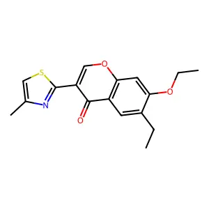 7-ethoxy-6-ethyl-3-(4-methyl-1,3-thiazol-2-yl)-4H-chromen-4-one structure