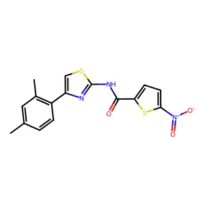 N-[4-(2,4-dimethylphenyl)-1,3-thiazol-2-yl]-5-nitrothiophene-2-carboxamide structure