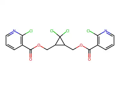 [2,2-dichloro-3-[(2-chloropyridine-3-carbonyl)oxymethyl]cyclopropyl]methyl 2-chloropyridine-3-carboxylate structure