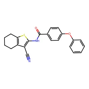 N-(3-cyano-4,5,6,7-tetrahydro-1-benzothiophen-2-yl)-4-phenoxybenzamide structure