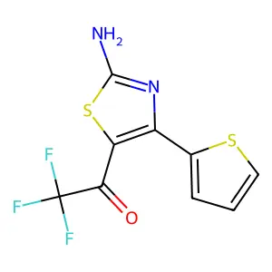 1-[2-Amino-4-(thiophen-2-yl)-1,3-thiazol-5-yl]-2,2,2-trifluoroethan-1-one structure