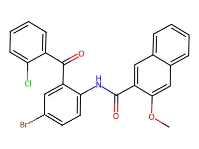 N-(4-bromo-2-(2-chlorobenzoyl)phenyl)-3-methoxy-2-naphthamide structure