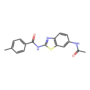 N-(6-acetamido-1,3-benzothiazol-2-yl)-4-methylbenzamide structure
