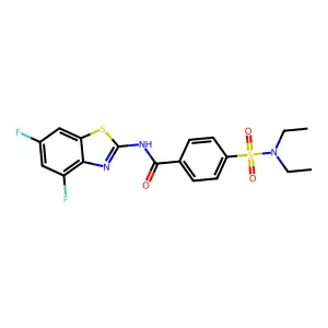 4-(diethylsulfamoyl)-N-(4,6-difluoro-1,3-benzothiazol-2-yl)benzamide structure