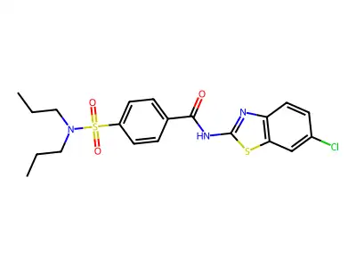 N-(6-chloro-1,3-benzothiazol-2-yl)-4-(dipropylsulfamoyl)benzamide structure