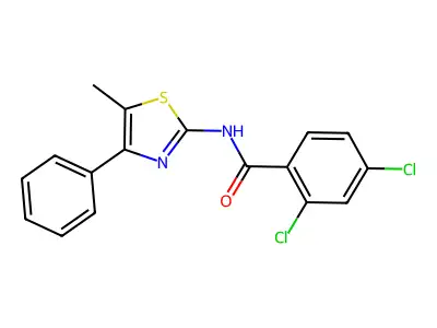 2,4-dichloro-N-(5-methyl-4-phenyl-1,3-thiazol-2-yl)benzamide structure
