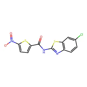 N-(6-chloro-1,3-benzothiazol-2-yl)-5-nitrothiophene-2-carboxamide structure