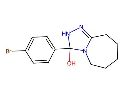 3-(4-bromophenyl)-3,5,6,7,8,9-hexahydro-2H-[1,2,4]triazolo[4,3-a]azepin-3-ol structure