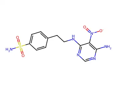 4-(2-((6-Amino-5-nitropyrimidin-4-yl)amino)ethyl)benzenesulfonamide structure