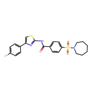 4-(azepan-1-ylsulfonyl)-N-(4-(4-fluorophenyl)thiazol-2-yl)benzamide structure