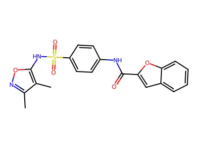 N-{4-[(3,4-dimethyl-1,2-oxazol-5-yl)sulfamoyl]phenyl}-1-benzofuran-2-carboxamide structure