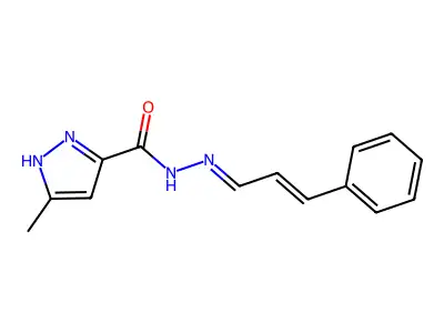 5-methyl-N-[(E)-[(E)-3-phenylprop-2-enylidene]amino]-1H-pyrazole-3-carboxamide structure