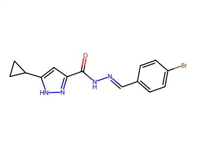 (E)-N'-(4-bromobenzylidene)-3-cyclopropyl-1H-pyrazole-5-carbohydrazide structure