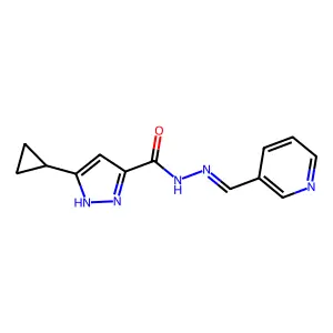 5-Cyclopropyl-1H-pyrazole-3-carboxylic acid 2-(3-pyridinylmethylene)hydrazide structure