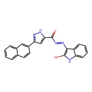 3-naphthalen-2-yl-N'-(2-oxoindol-3-yl)-1H-pyrazole-5-carbohydrazide structure
