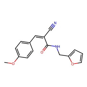 (2E)-2-cyano-N-[(furan-2-yl)methyl]-3-(4-methoxyphenyl)prop-2-enamide structure