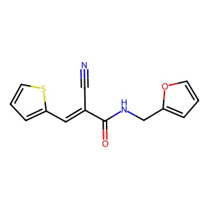 2-cyano-N-(furan-2-ylmethyl)-3-thiophen-2-ylprop-2-enamide structure