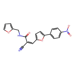 (2E)-2-cyano-N-(furan-2-ylmethyl)-3-[5-(4-nitrophenyl)furan-2-yl]prop-2-enamide structure