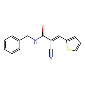 n-Benzyl-2-cyano-3-(thiophen-2-yl)prop-2-enamide structure