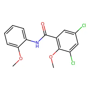 3,5-dichloro-2-methoxy-N-(2-methoxyphenyl)benzamide structure