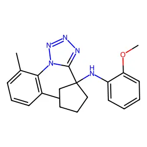 N-[1-[1-(2,6-dimethylphenyl)tetrazol-5-yl]cyclopentyl]-2-methoxyaniline structure