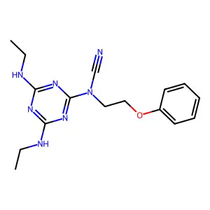 4,6-Bis(ethylamino)-1,3,5-triazin-2-yl(2-phenoxyethyl)cyanamide structure