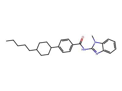 N-(1-methyl-1H-benzimidazol-2-yl)-4-(4-pentylcyclohexyl)benzamide structure