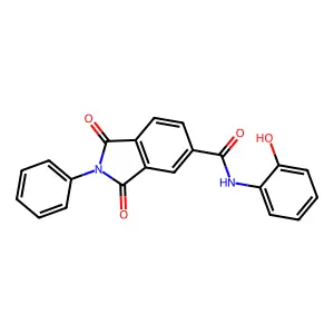 N-(2-hydroxyphenyl)-1,3-dioxo-2-phenylisoindole-5-carboxamide structure
