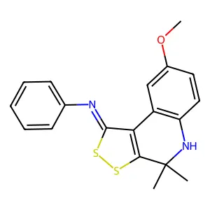 8-methoxy-4,4-dimethyl-N-phenyl-5H-dithiolo[3,4-c]quinolin-1-imine structure