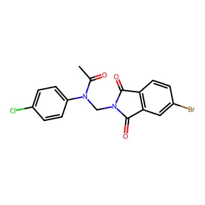 N-[(5-bromo-1,3-dioxoisoindol-2-yl)methyl]-N-(4-chlorophenyl)acetamide structure