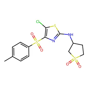3-((5-Chloro-4-tosylthiazol-2-yl)amino)tetrahydrothiophene 1,1-dioxide structure