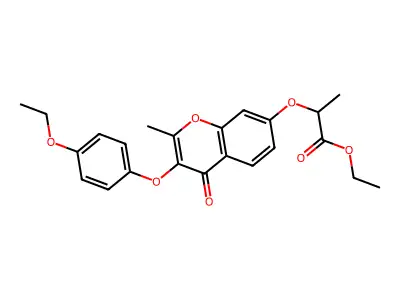 ethyl 2-{[3-(4-ethoxyphenoxy)-2-methyl-4-oxo-4H-chromen-7-yl]oxy}propanoate structure