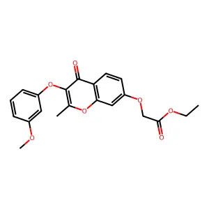 ethyl 2-{[3-(3-methoxyphenoxy)-2-methyl-4-oxo-4H-chromen-7-yl]oxy}acetate structure