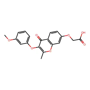 {[3-(3-methoxyphenoxy)-2-methyl-4-oxo-4H-chromen-7-yl]oxy}acetic acid structure