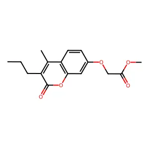 methyl [(4-methyl-2-oxo-3-propyl-2H-chromen-7-yl)oxy]acetate structure