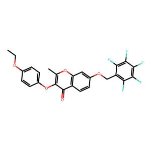 3-(4-ethoxyphenoxy)-2-methyl-7-[(pentafluorobenzyl)oxy]-4H-chromen-4-one structure