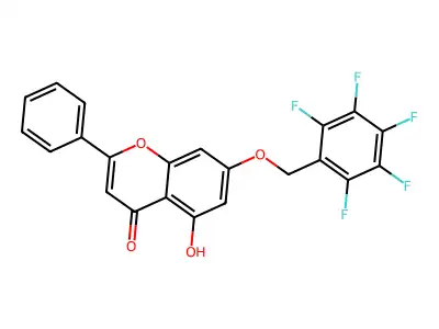 5-hydroxy-7-[(pentafluorobenzyl)oxy]-2-phenyl-4H-chromen-4-one structure