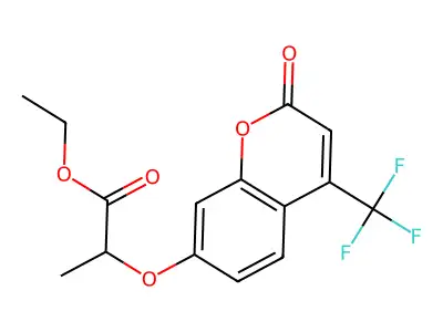 ethyl 2-{[2-oxo-4-(trifluoromethyl)-2H-chromen-7-yl]oxy}propanoate structure