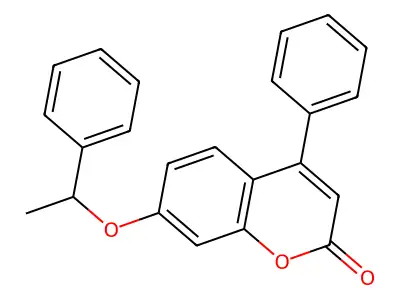 4-phenyl-7-(1-phenylethoxy)-2H-chromen-2-one structure